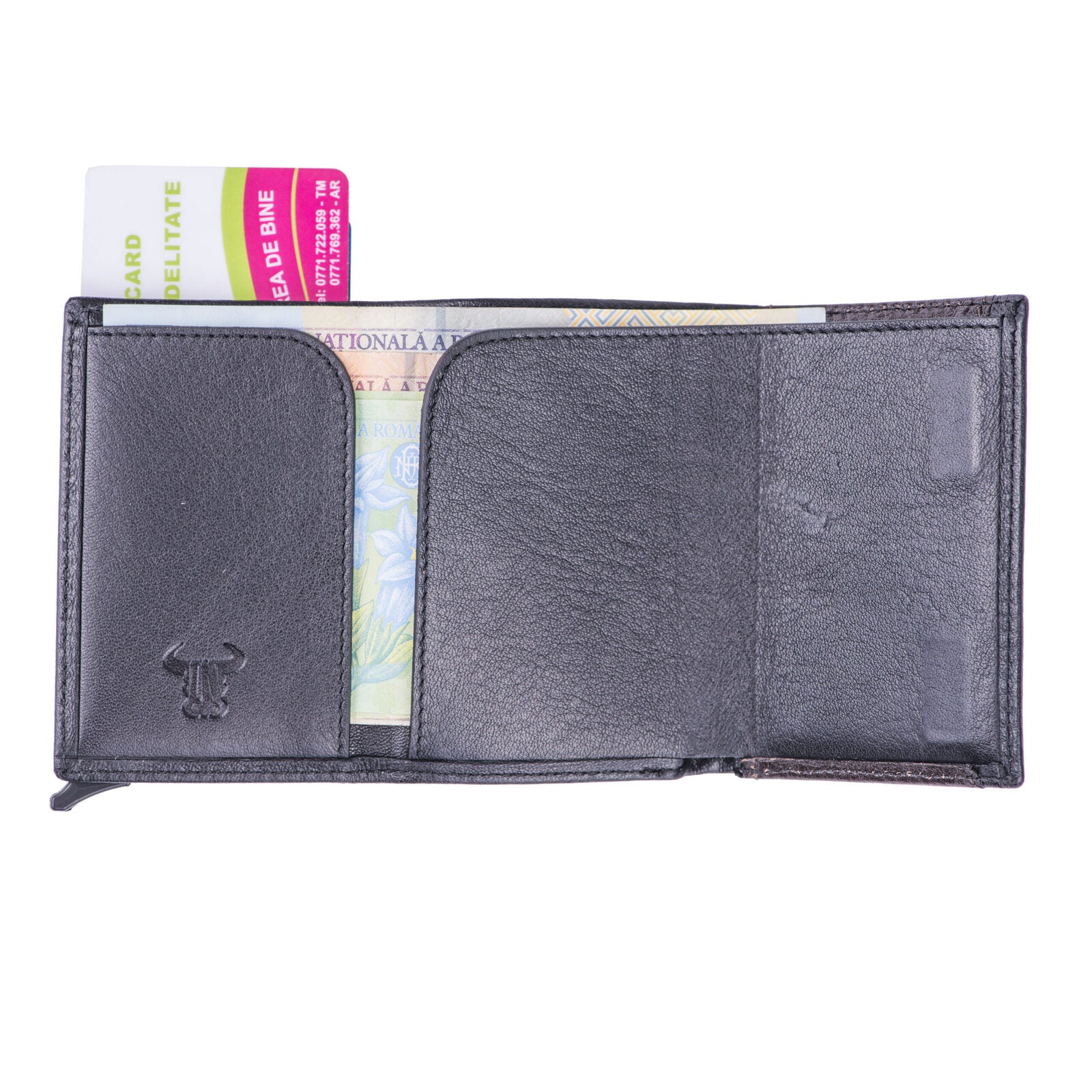 Men's card holder made of black-brown genuine leather Contractor, RFID protection
