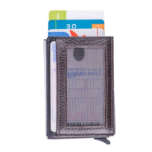Men's card holder made of black-brown genuine leather Contractor, RFID protection