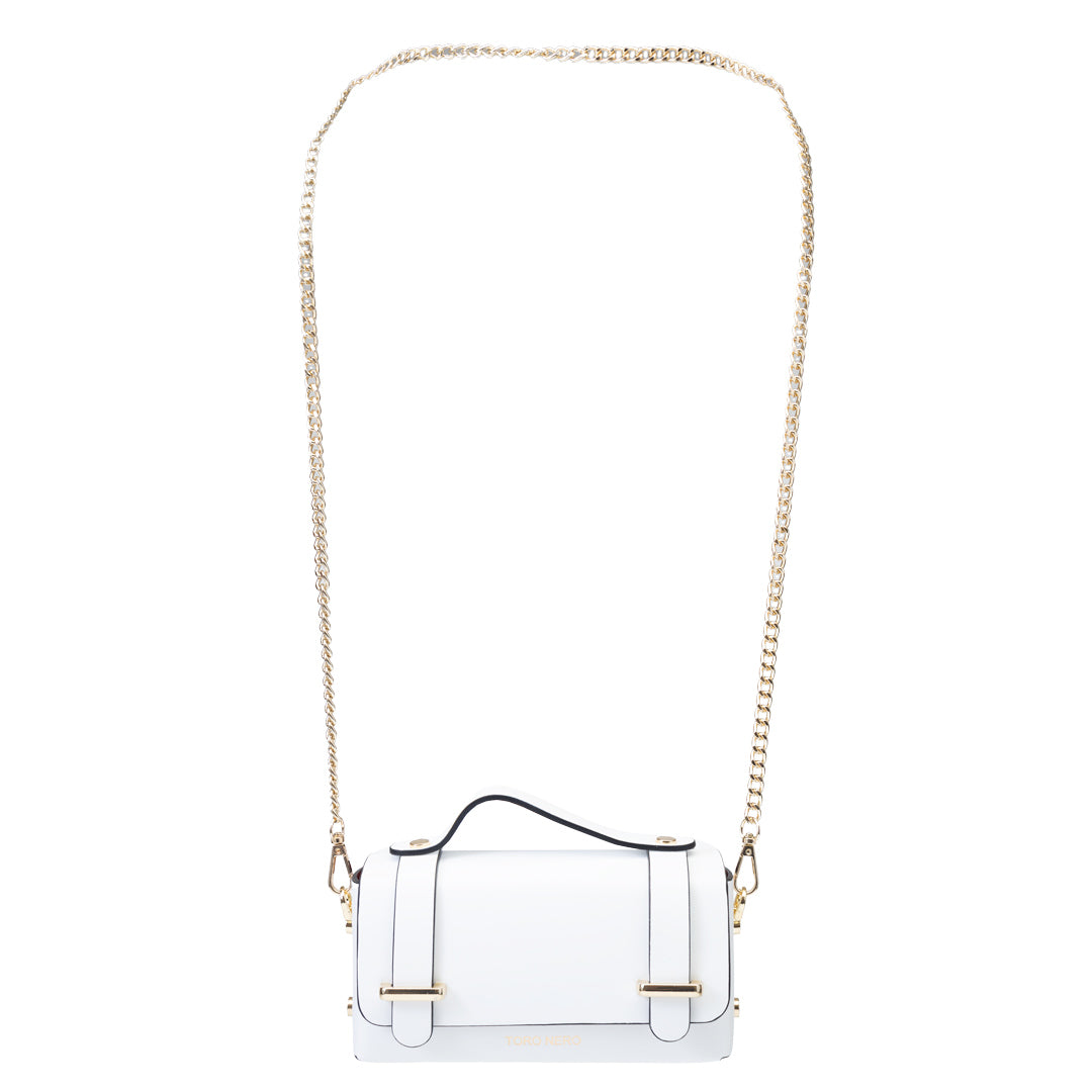 Women's bag made of natural leather, white Natalia
