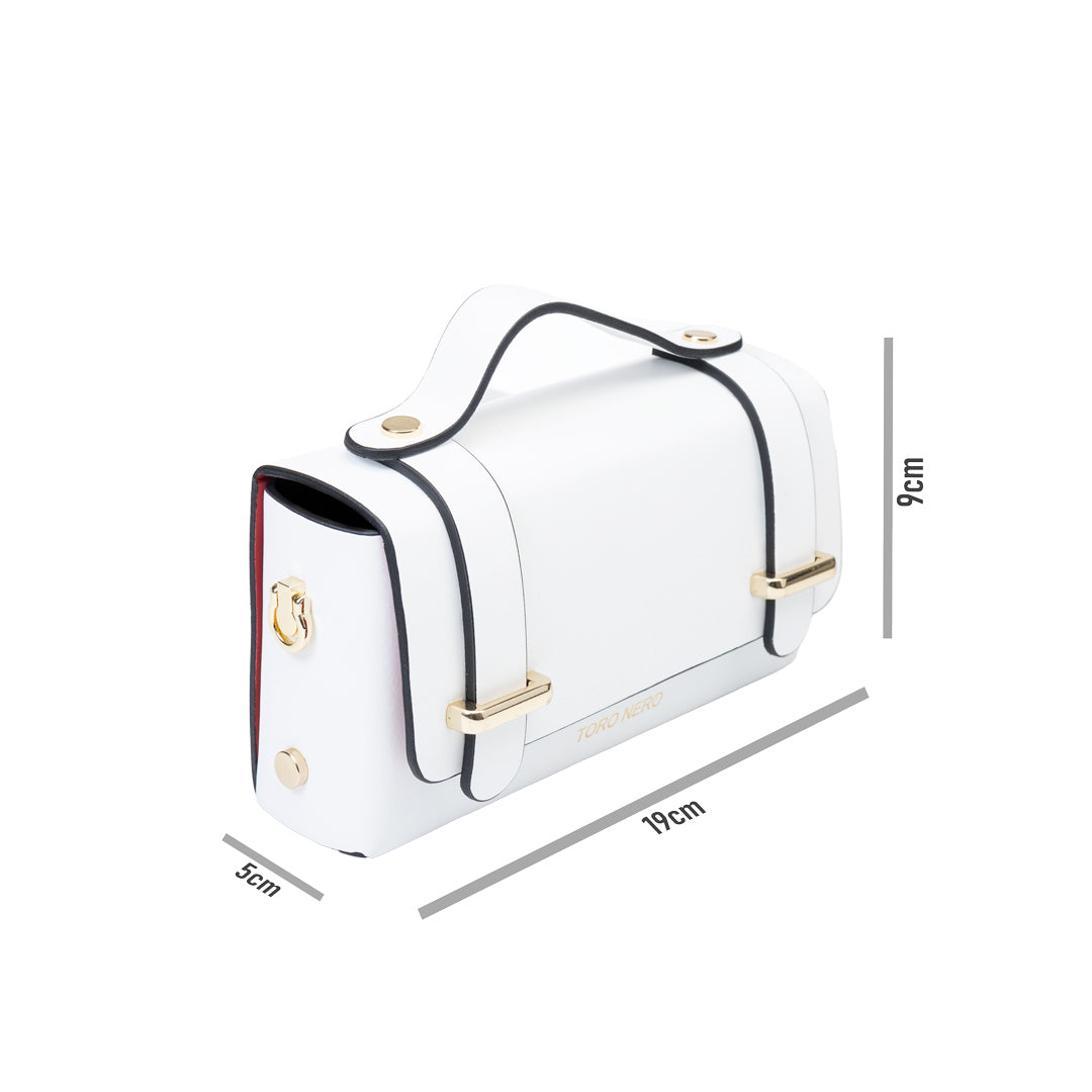 Women's bag made of natural leather, white Natalia