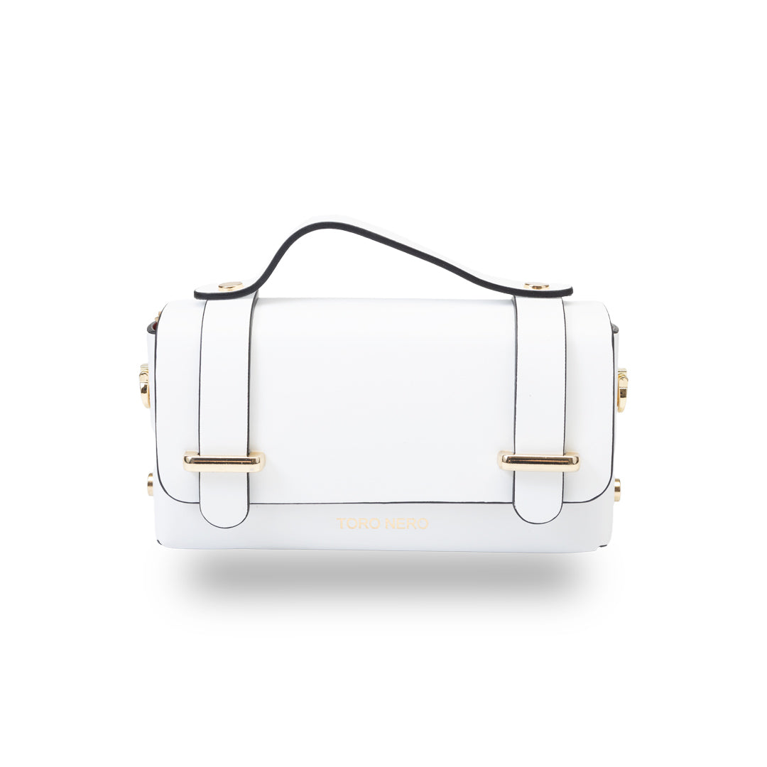Women's bag made of natural leather, white Natalia