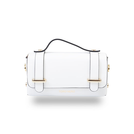 Women's bag made of natural leather, white Natalia