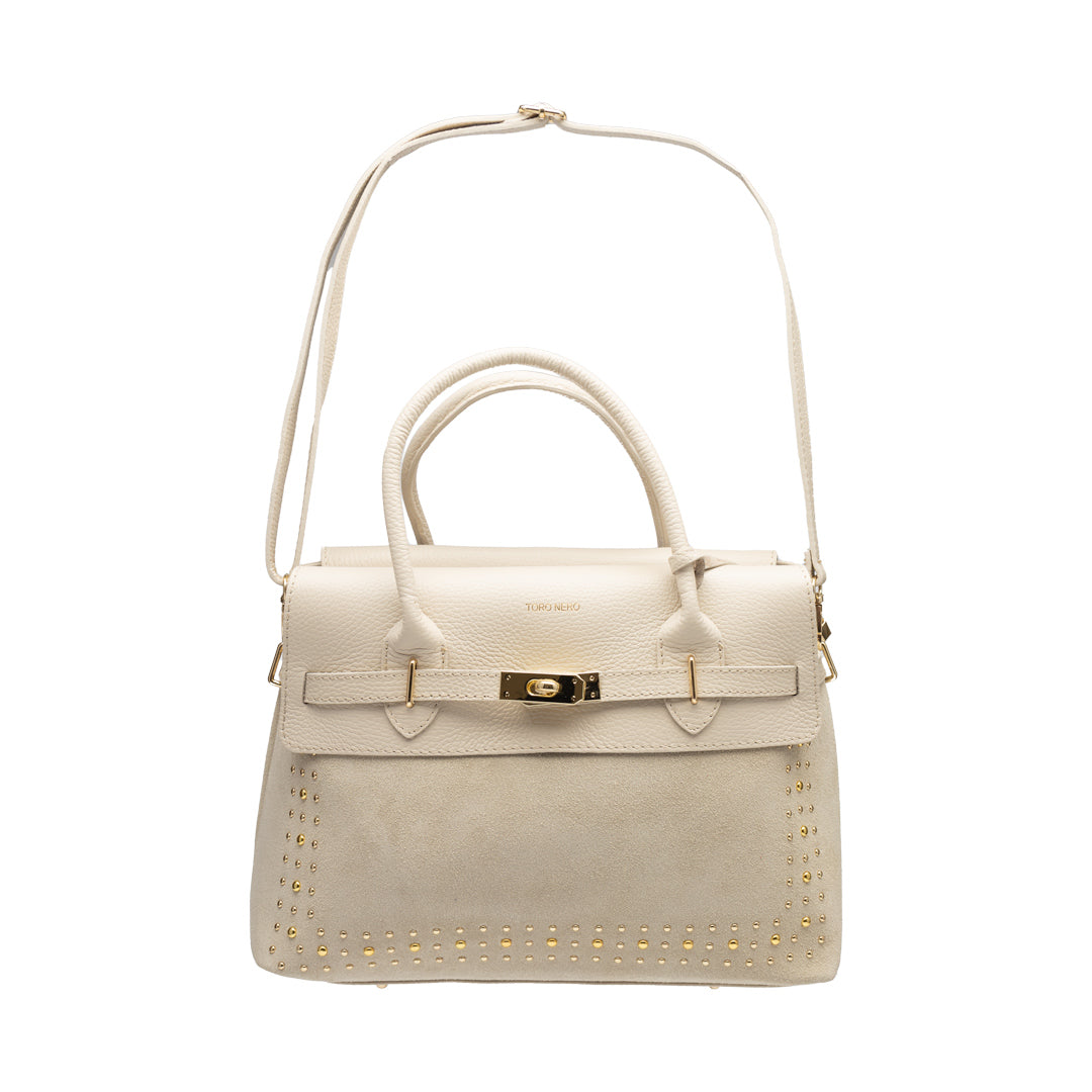 Women's bag made of beige genuine leather Mira