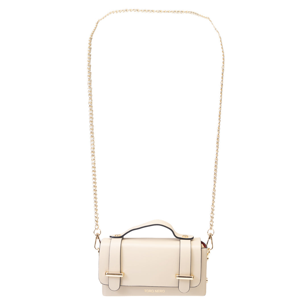 Women's beige genuine leather bag Natalia