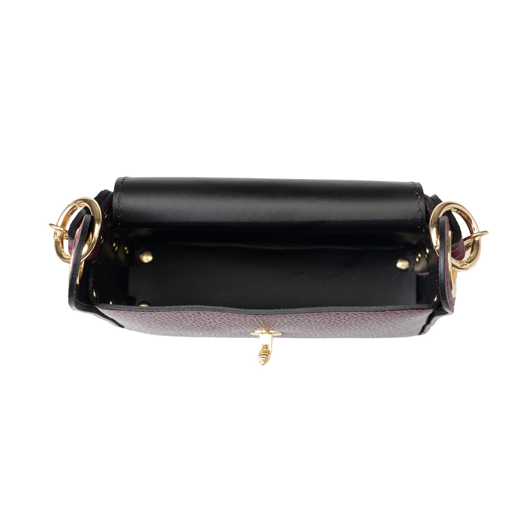 Women's burgundy genuine leather bag Iris