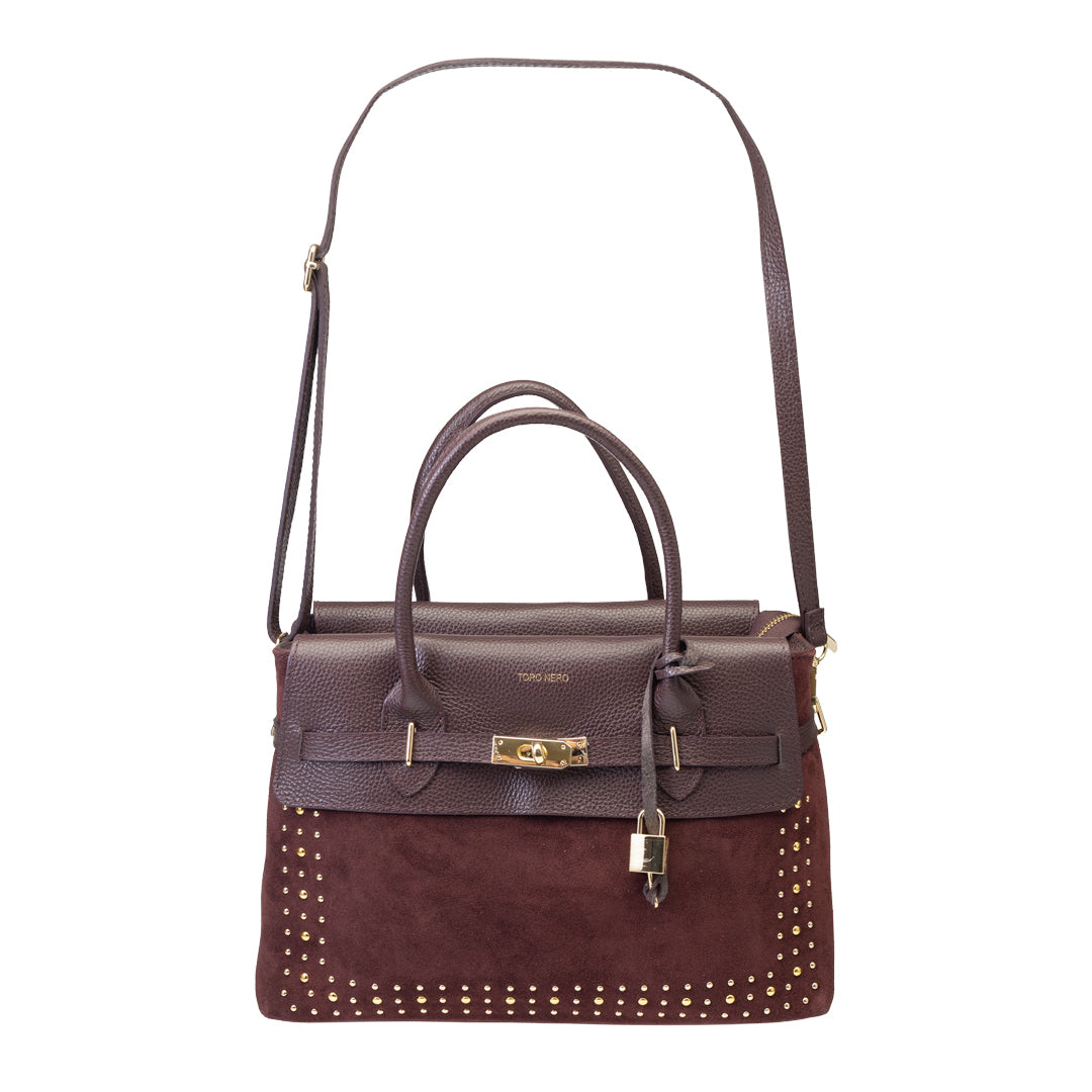 Women's bag made of burgundy genuine leather Mira