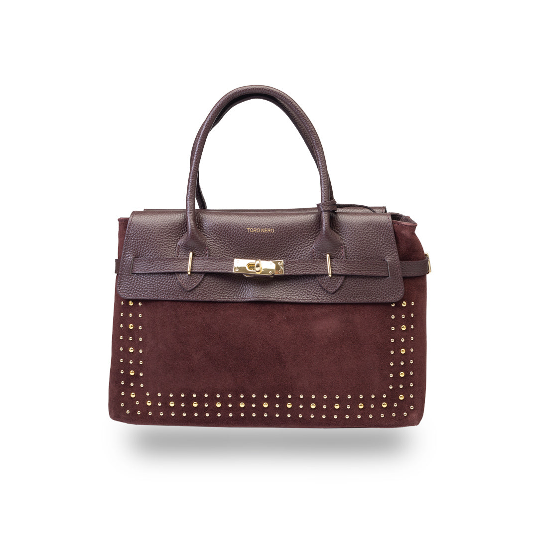 Women's bag made of burgundy genuine leather Mira