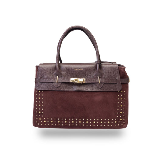 Women's bag made of burgundy genuine leather Mira