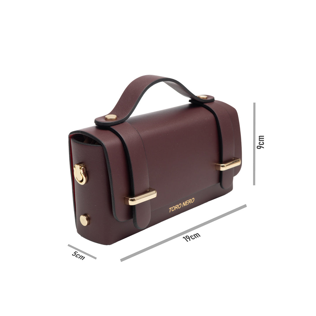 Women's burgundy genuine leather bag Natalia