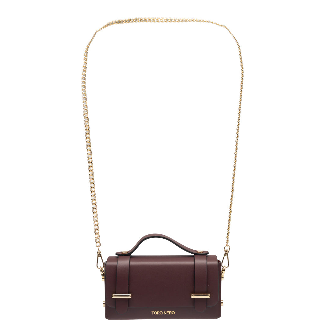 Women's burgundy genuine leather bag Natalia