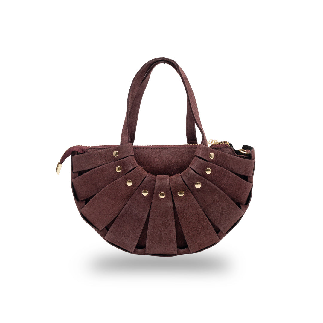 Women's burgundy genuine leather bag Ruth