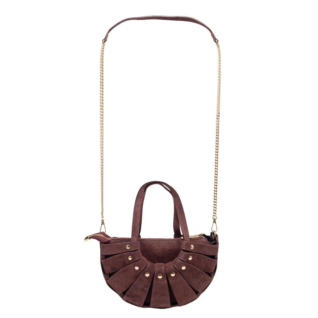 Women's burgundy genuine leather bag Ruth
