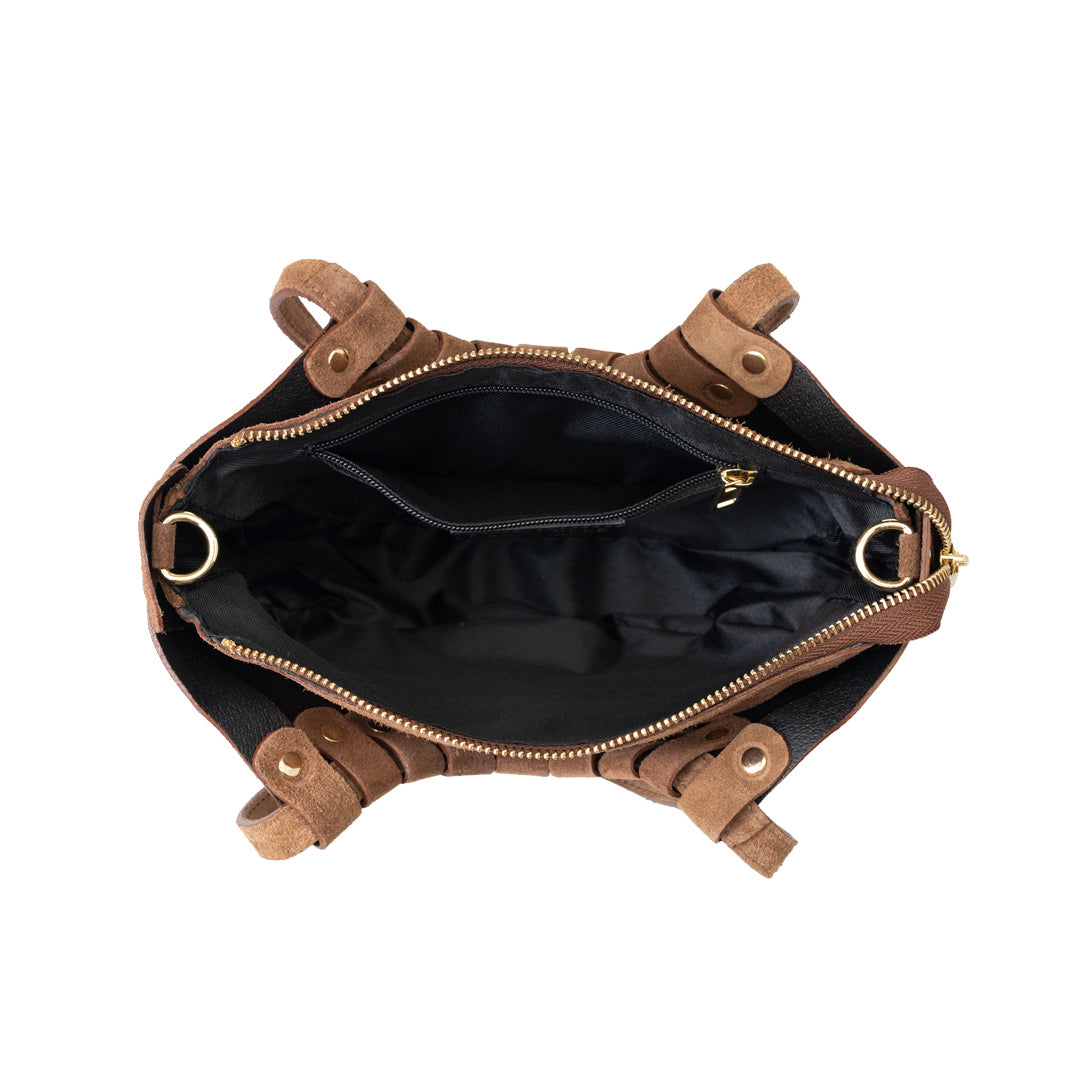 Women's brown genuine leather bag Ruth