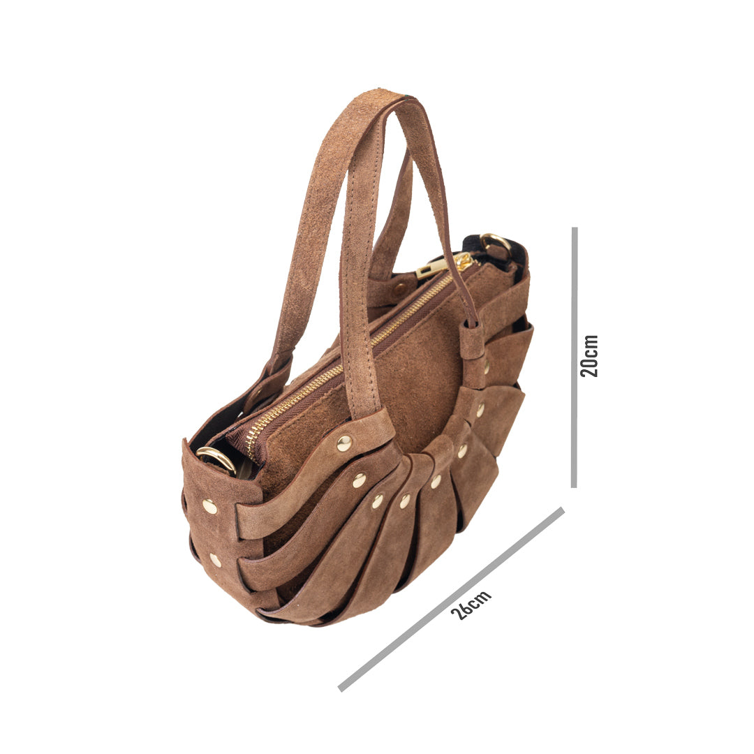 Women's brown genuine leather bag Ruth