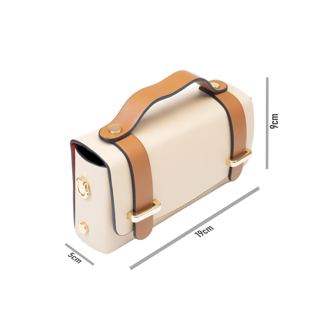 Women's brown-beige genuine leather bag Natalia
