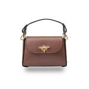 Women's bag made of cognac brown genuine leather Iris