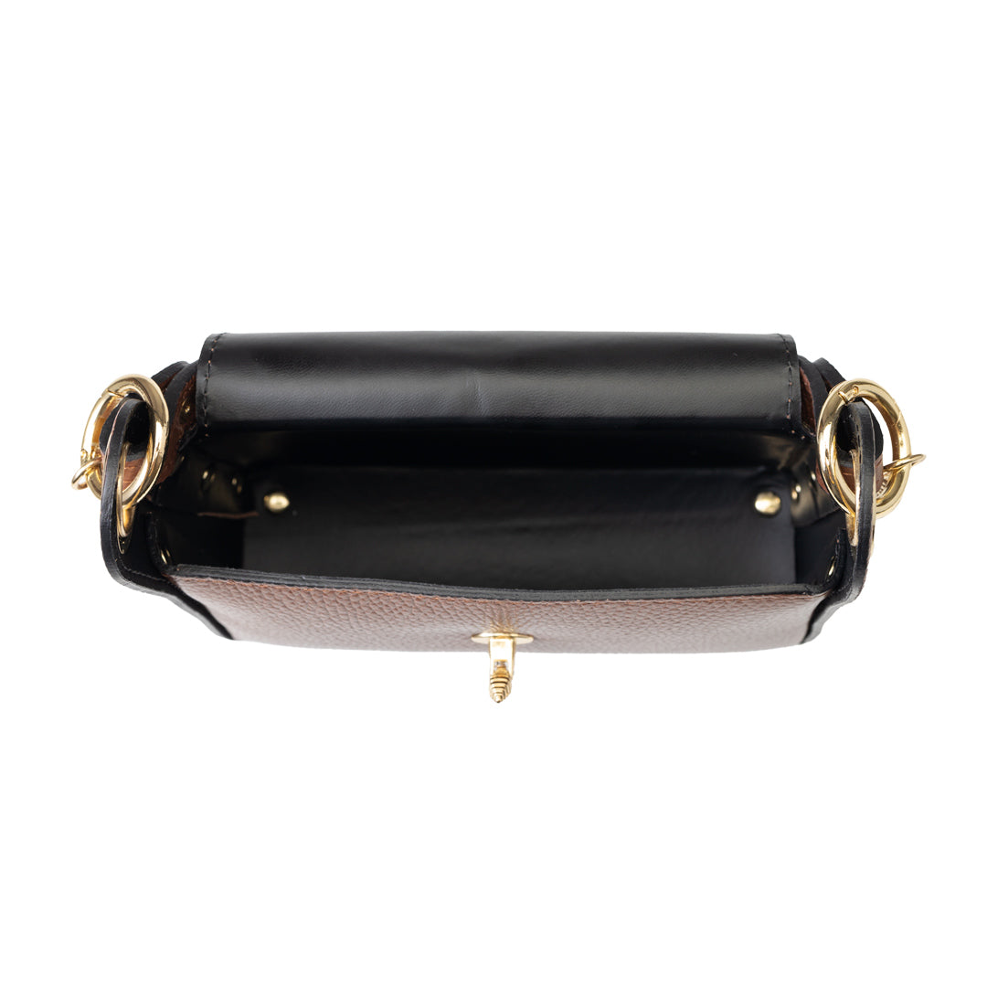 Women's bag made of cognac brown genuine leather Iris