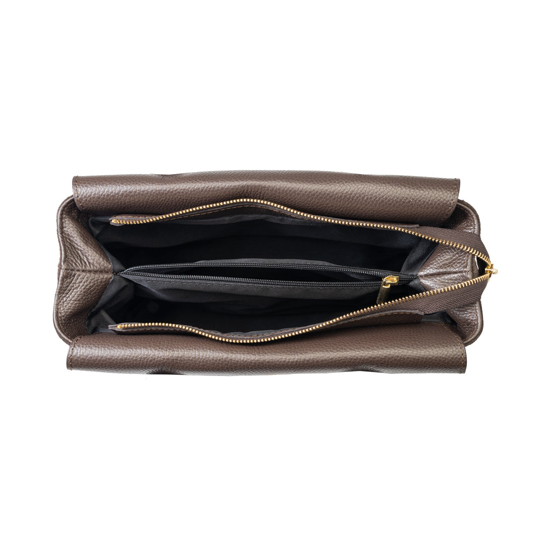 Women's dark brown genuine leather bag Mira