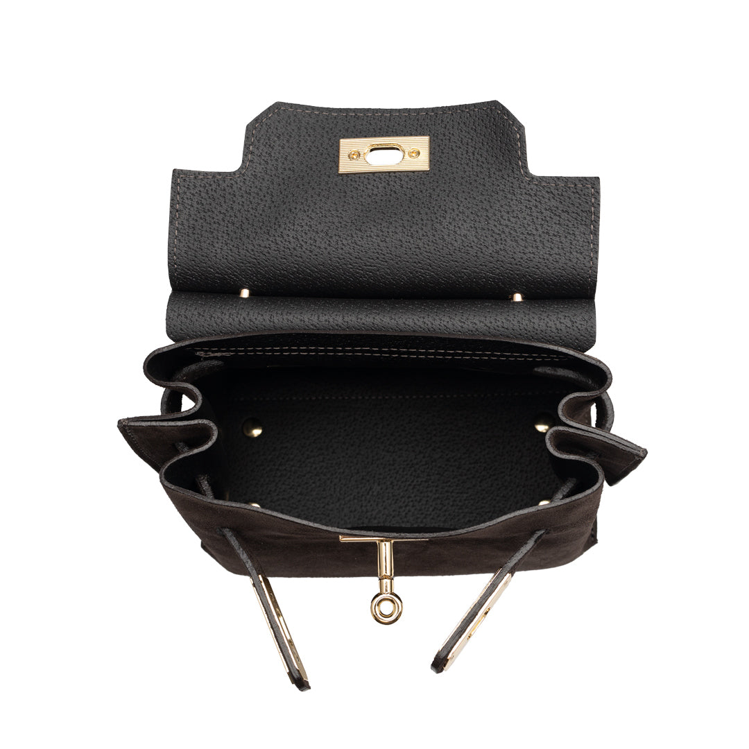 Women's dark brown genuine leather bag Renata