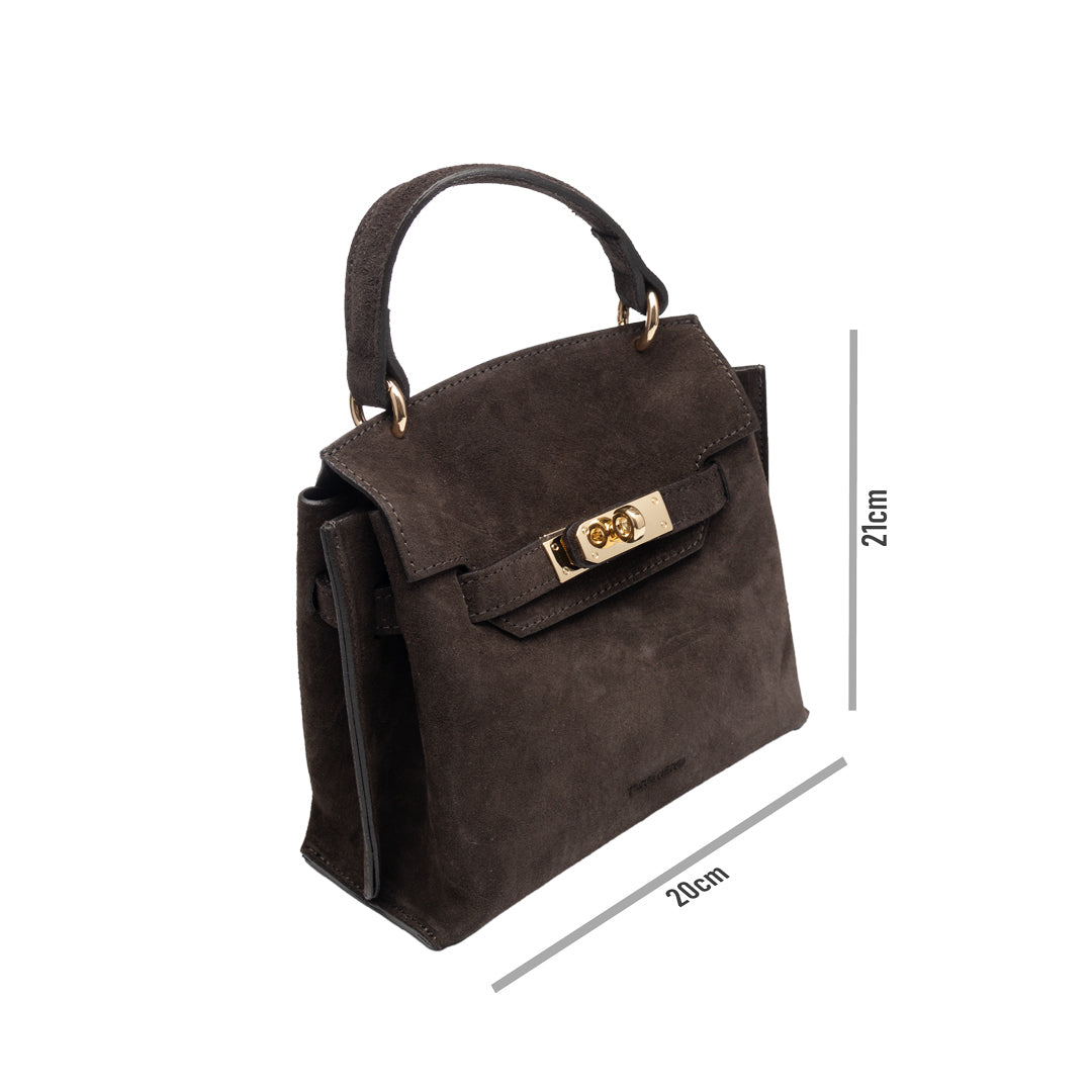 Women's dark brown genuine leather bag Renata