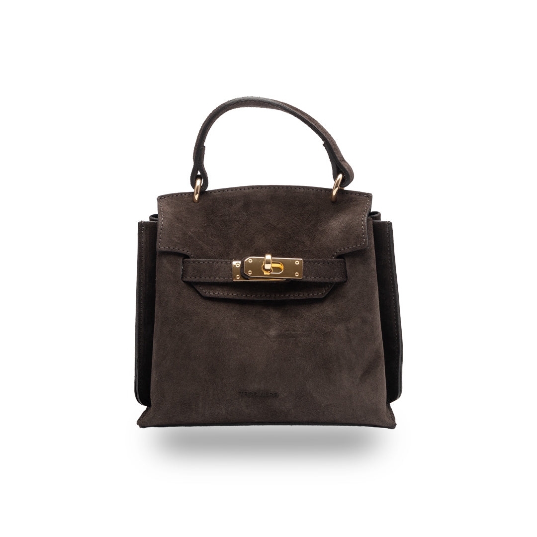 Women's dark brown genuine leather bag Renata