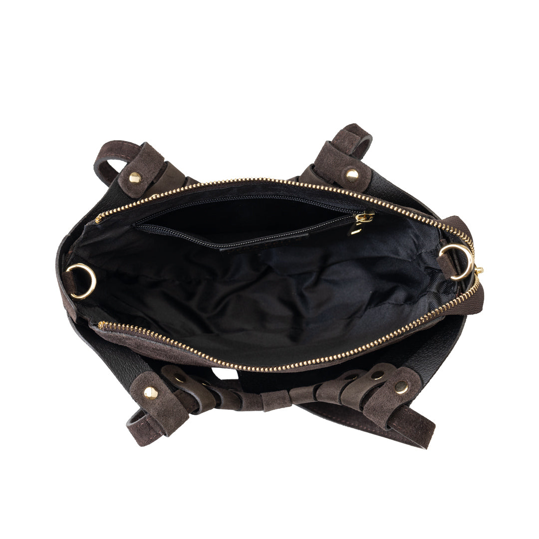 Women's dark brown genuine leather bag Ruth