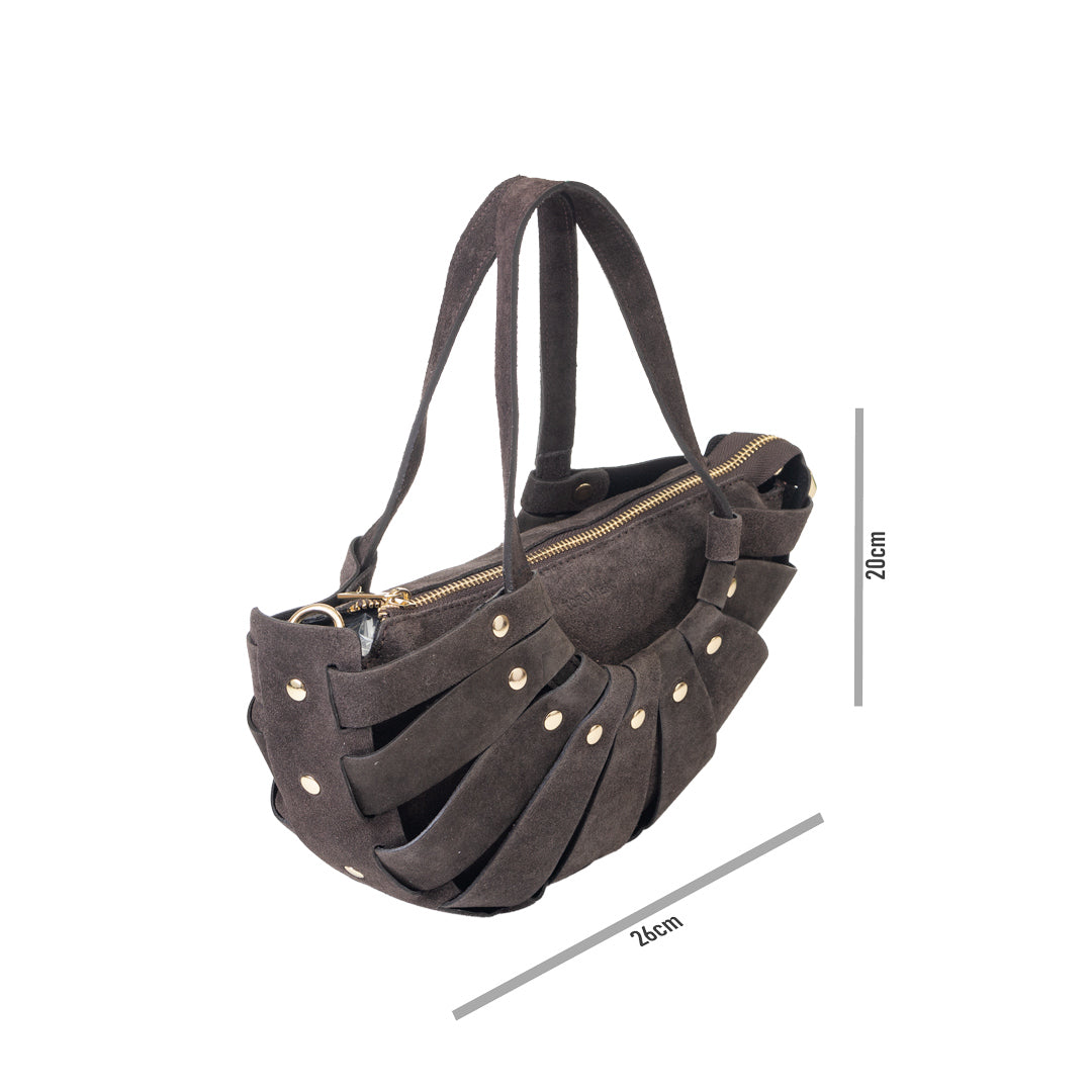 Women's dark brown genuine leather bag Ruth
