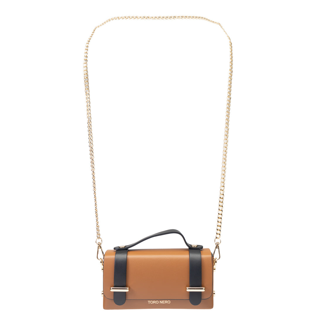 Women's brown-black genuine leather bag Natalia