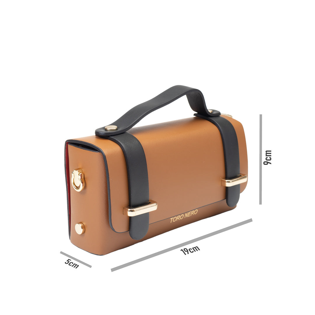Women's brown-black genuine leather bag Natalia