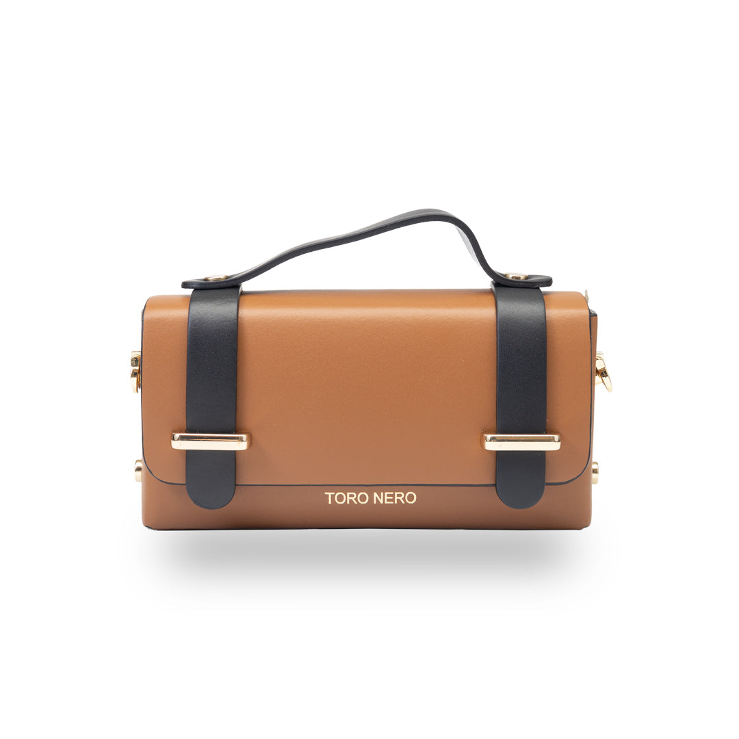 Women's brown-black genuine leather bag Natalia