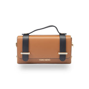 Women's brown-black genuine leather bag Natalia