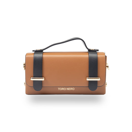 Women's brown-black genuine leather bag Natalia