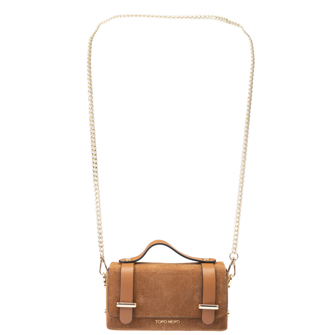 Women's bag made of natural brown suede leather Natalia