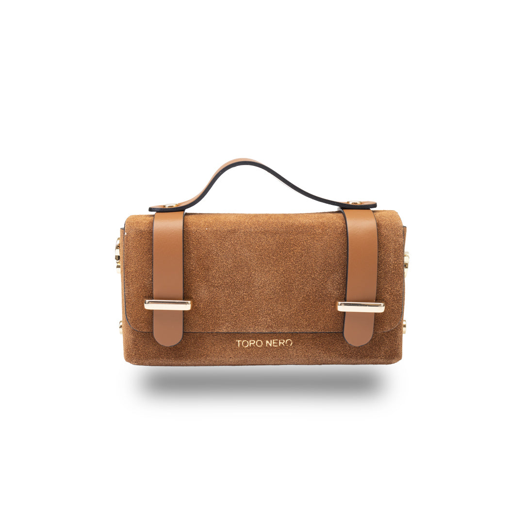 Women's bag made of natural brown suede leather Natalia