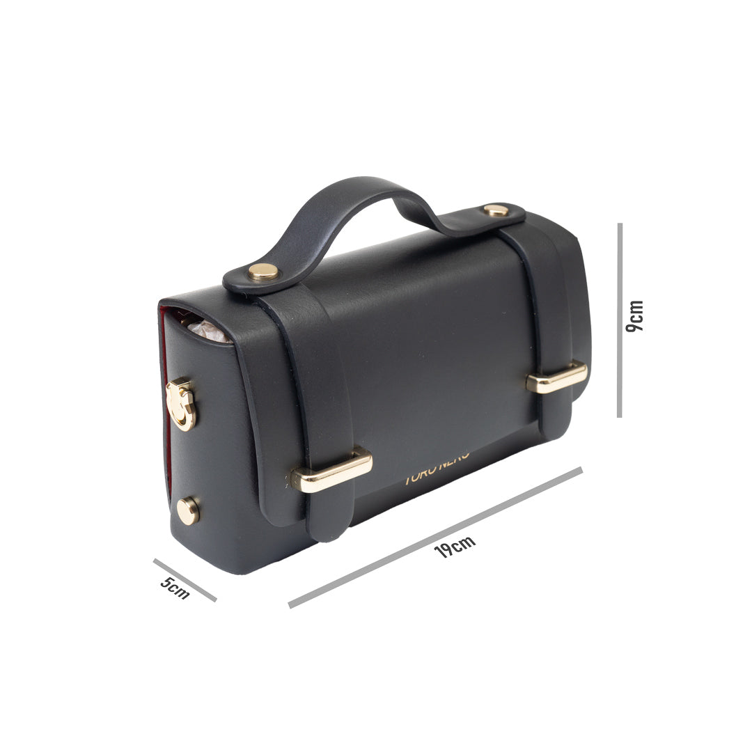 Women's bag made of black genuine leather Natalia