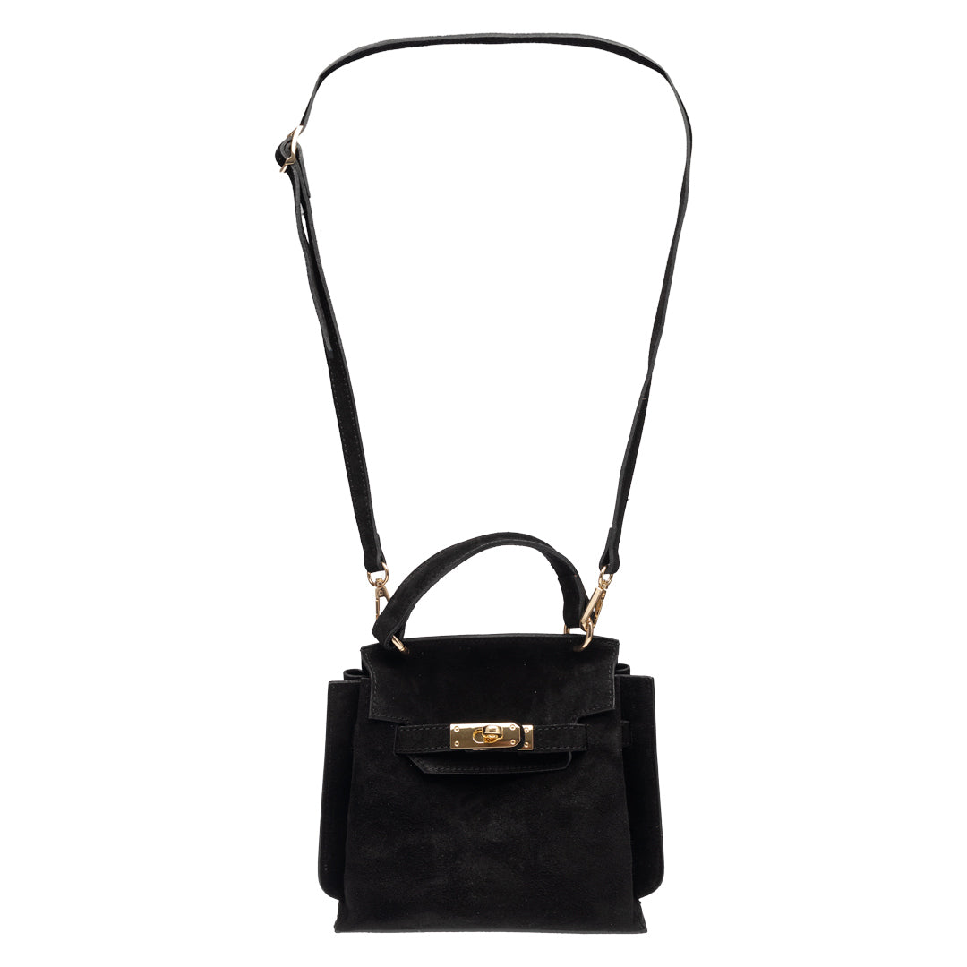 Women's black genuine leather bag Renata