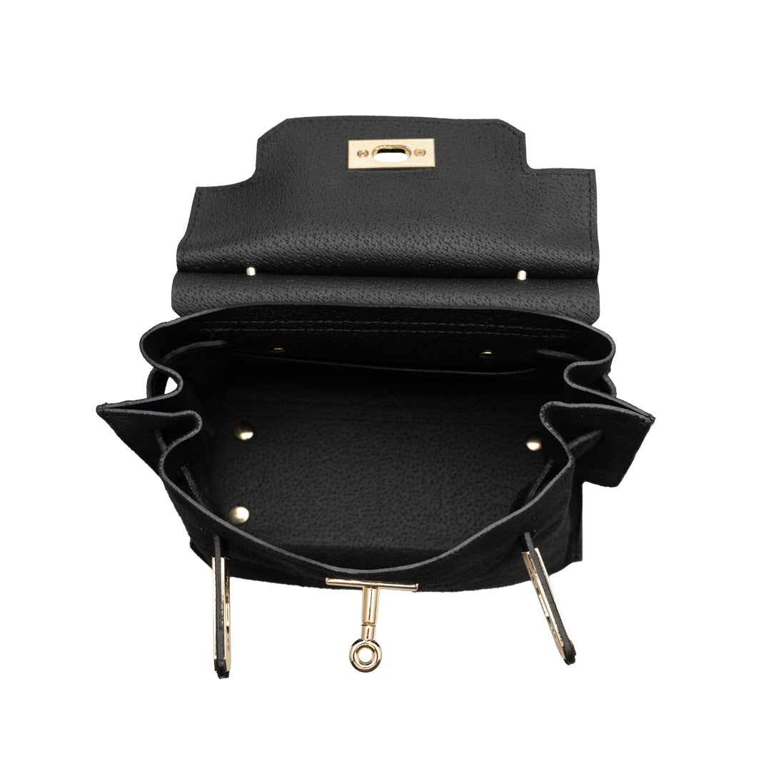 Women's black genuine leather bag Renata