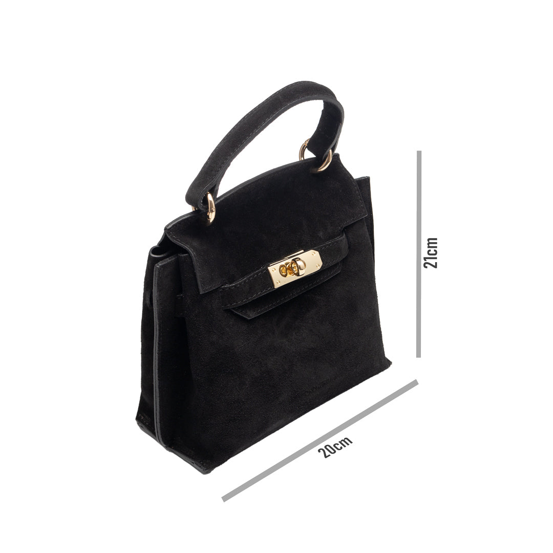 Women's black genuine leather bag Renata