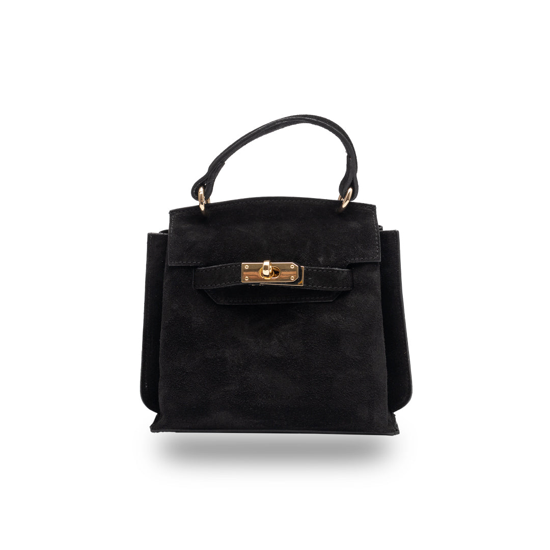Women's black genuine leather bag Renata