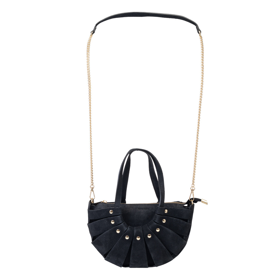 Women's bag made of black genuine leather Ruth