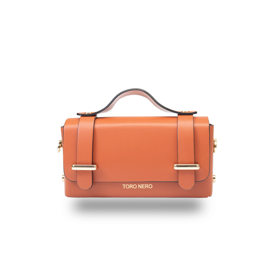 Natalia orange genuine leather women's bag