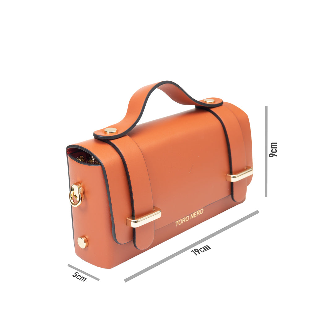 Natalia orange genuine leather women's bag
