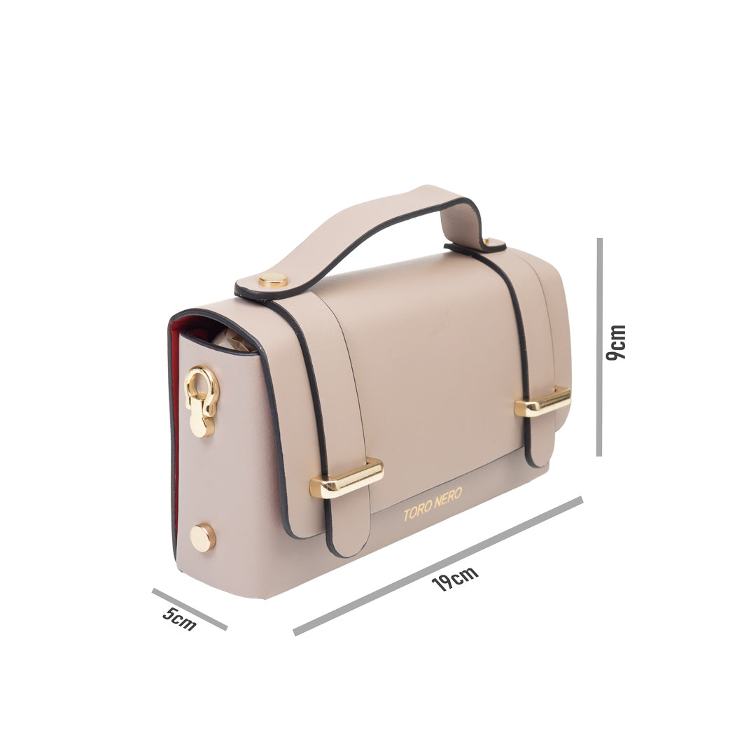 Women's pale pink genuine leather bag Natalia