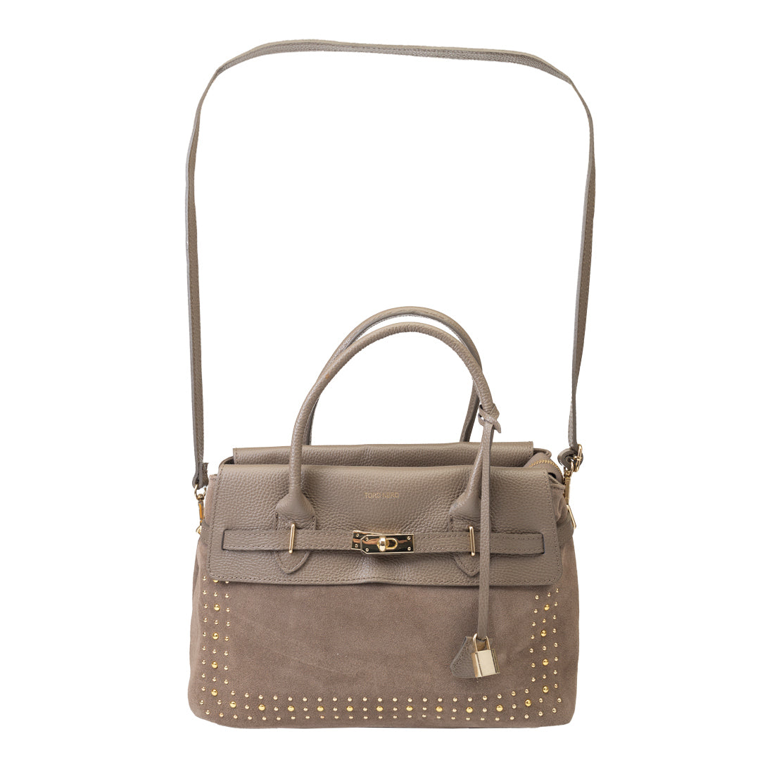 Women's bag made of natural taupe leather Mira