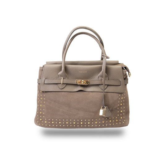 Women's bag made of natural taupe leather Mira