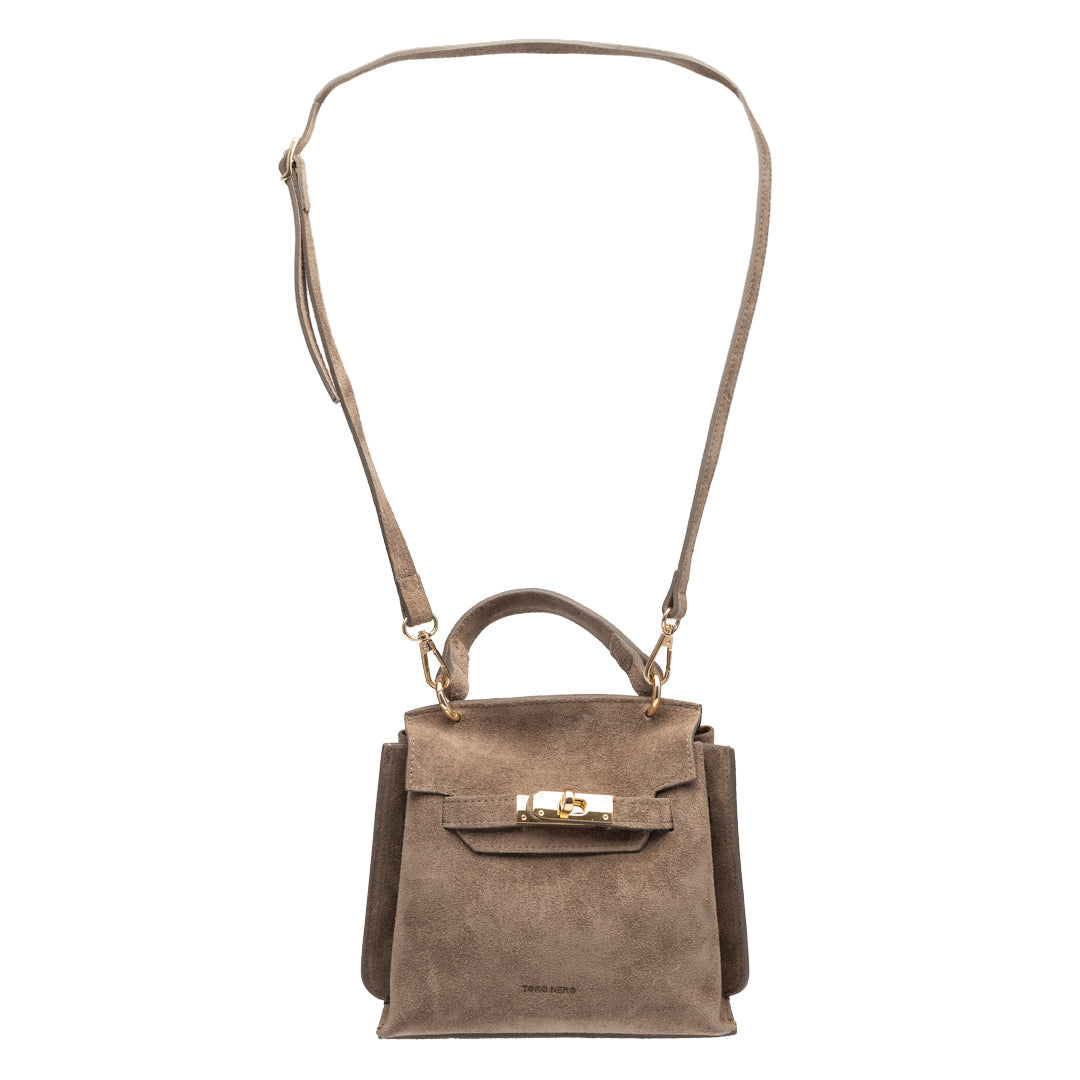 Women's bag made of natural taupe leather Renata