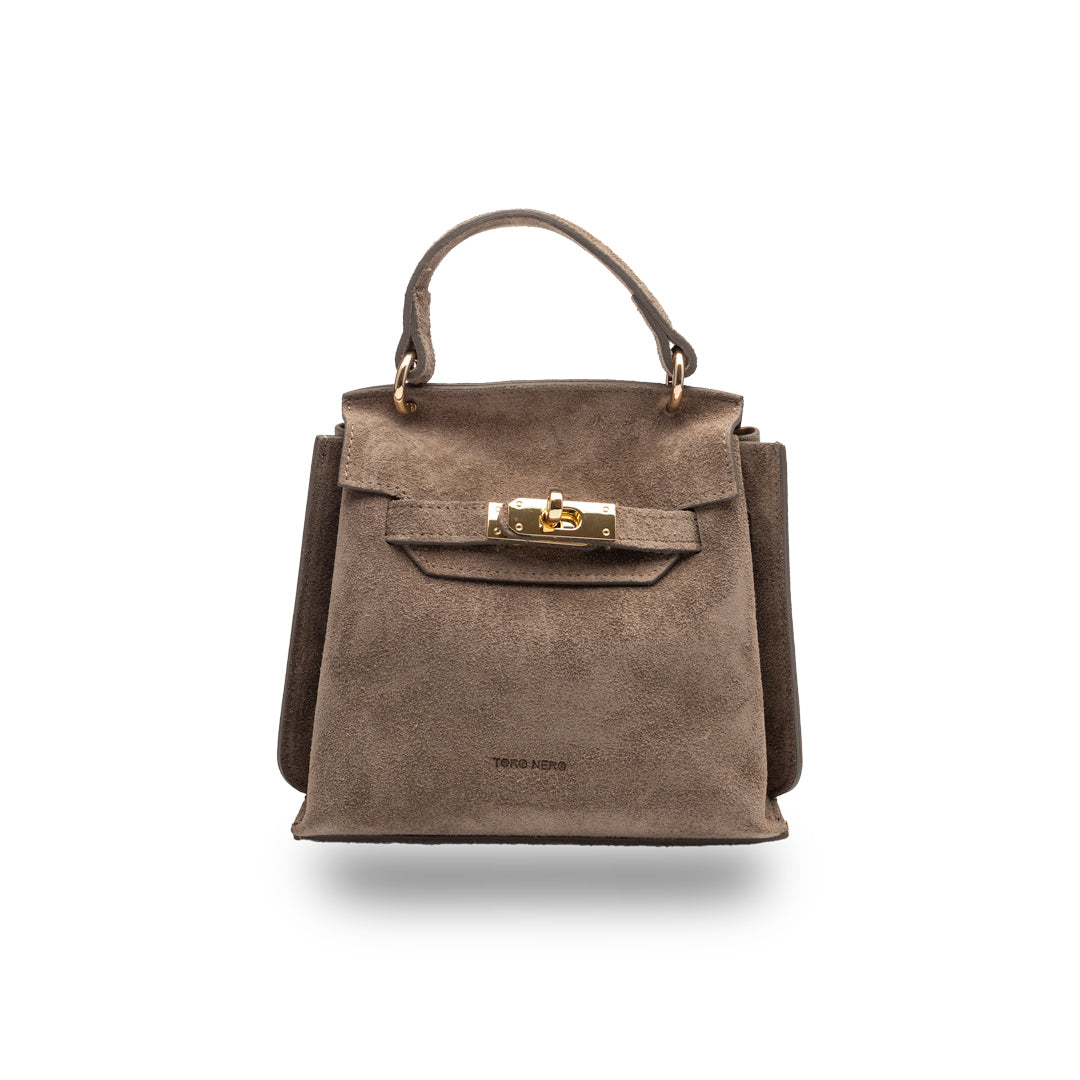 Women's bag made of natural taupe leather Renata