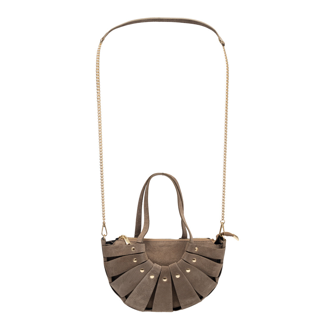 Women's bag made of natural taupe leather Ruth