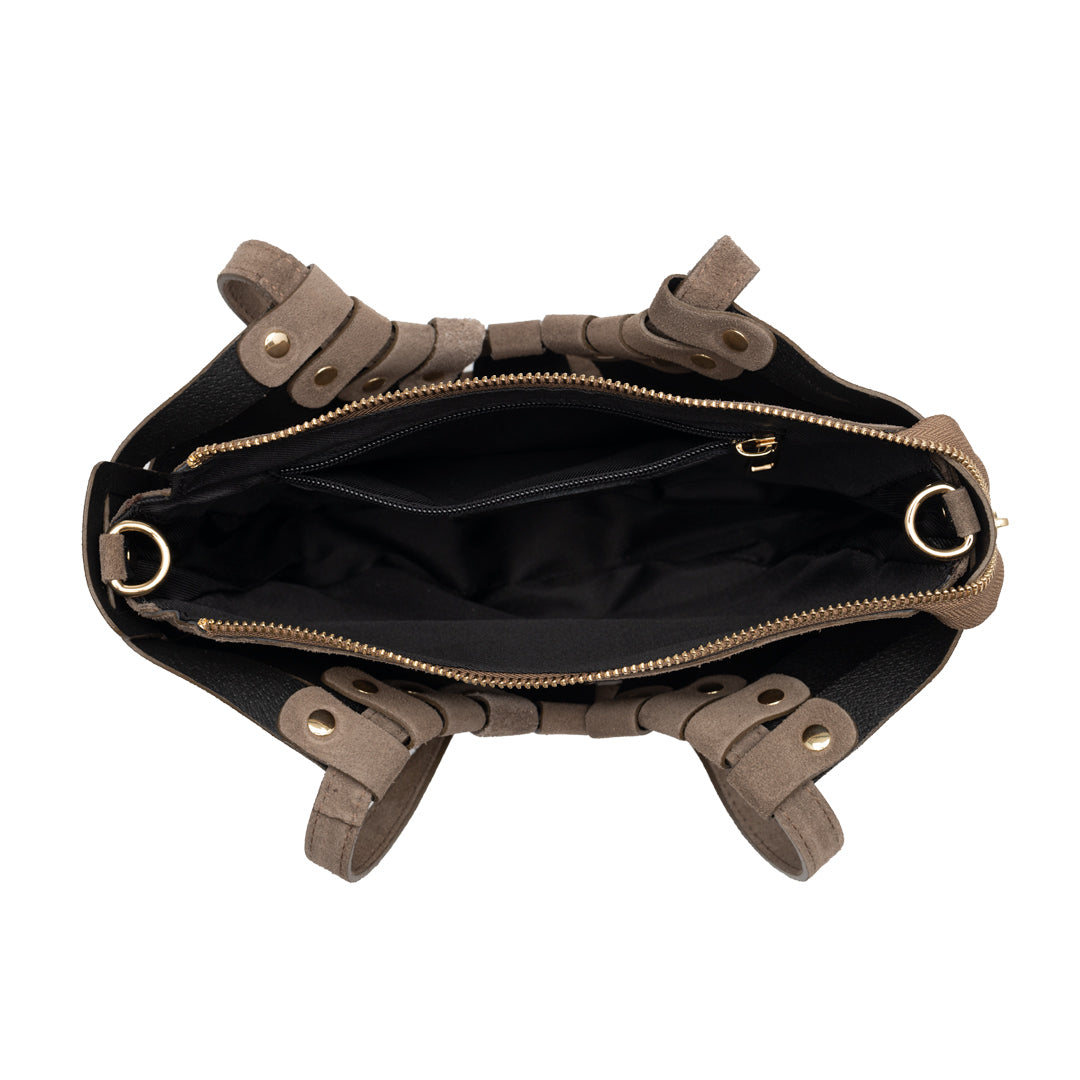 Women's bag made of natural taupe leather Ruth