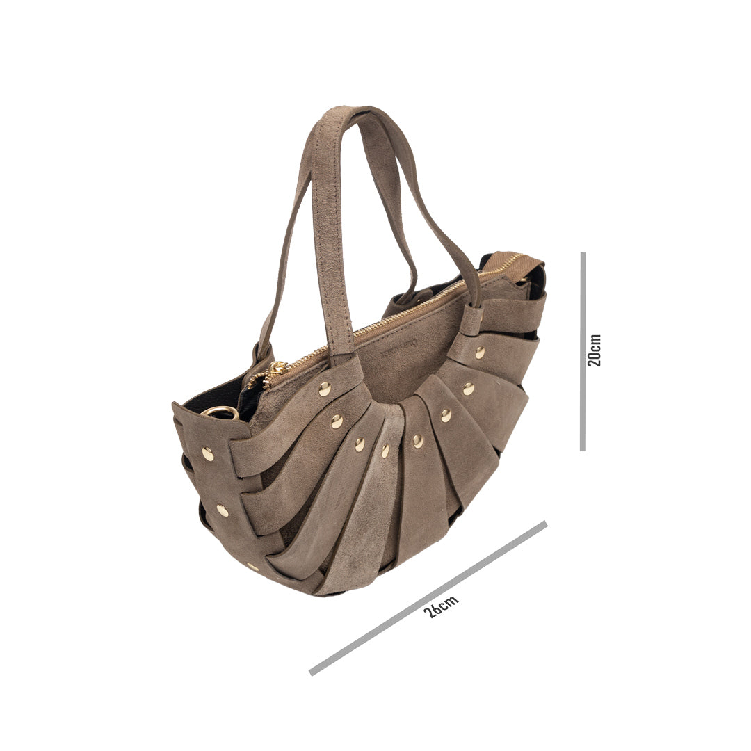 Women's bag made of natural taupe leather Ruth